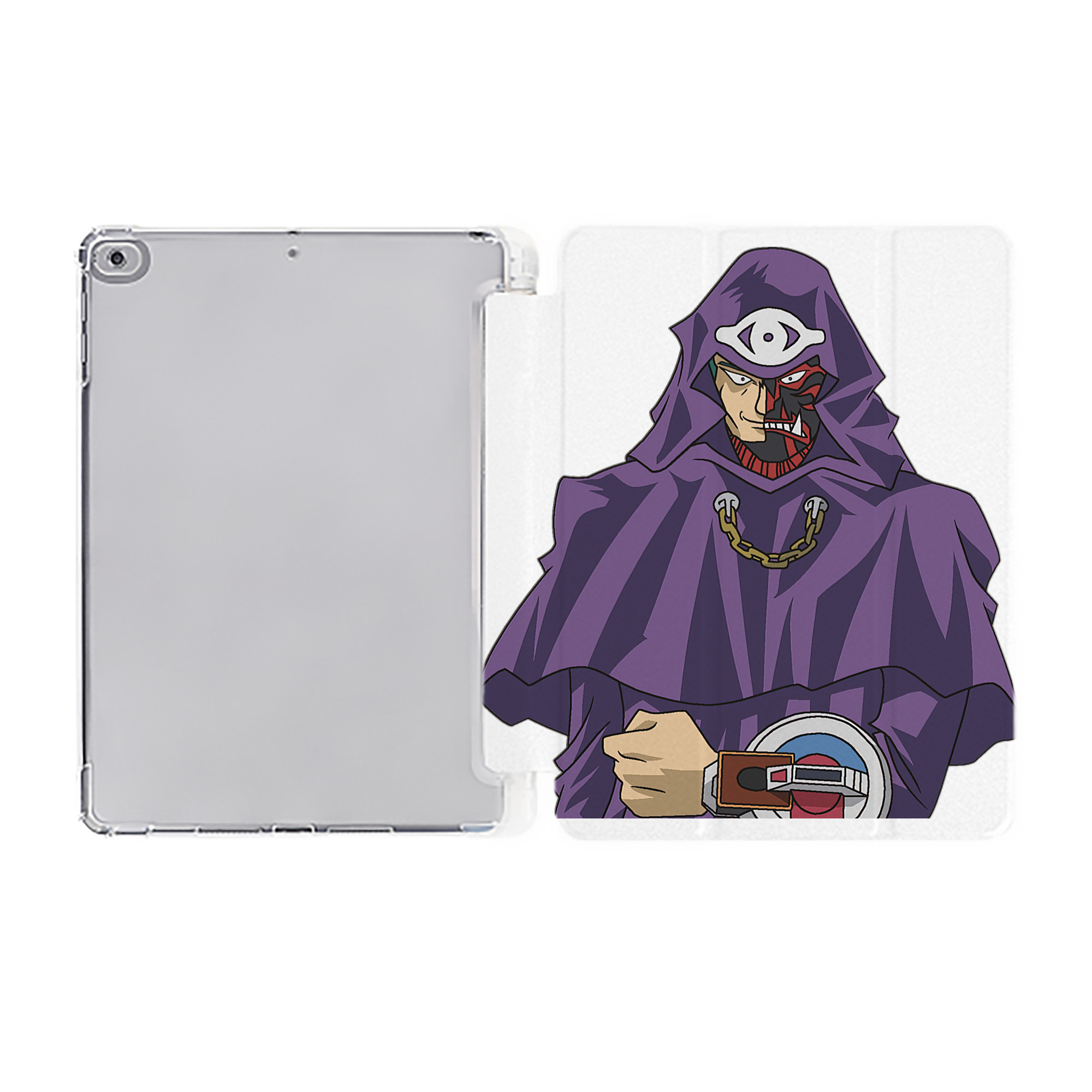 （画像用） 遊☆戯☆王 Yu-Gi-Oh! IPad ケース ペン収納付き 三つ折りスタンド PUレザー×シリコン 対応機種9.5/10.5/10.9インチ